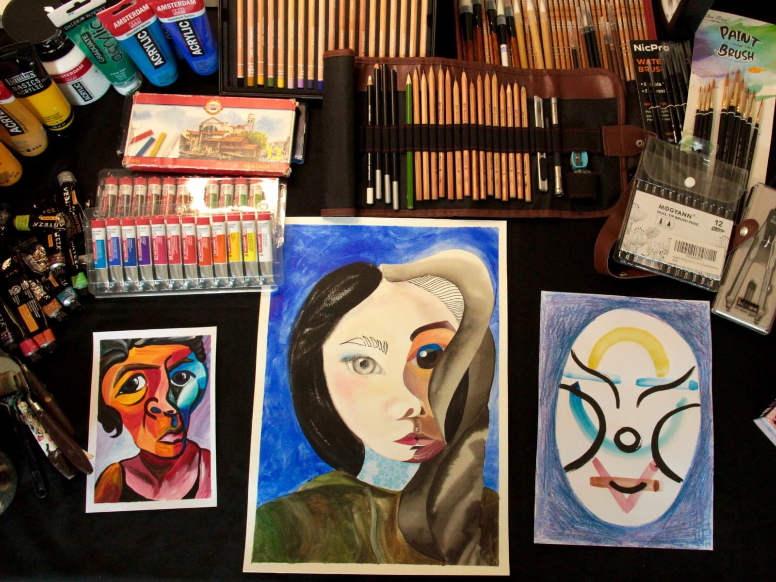 Deconstructed self-portrait (Mixed media)