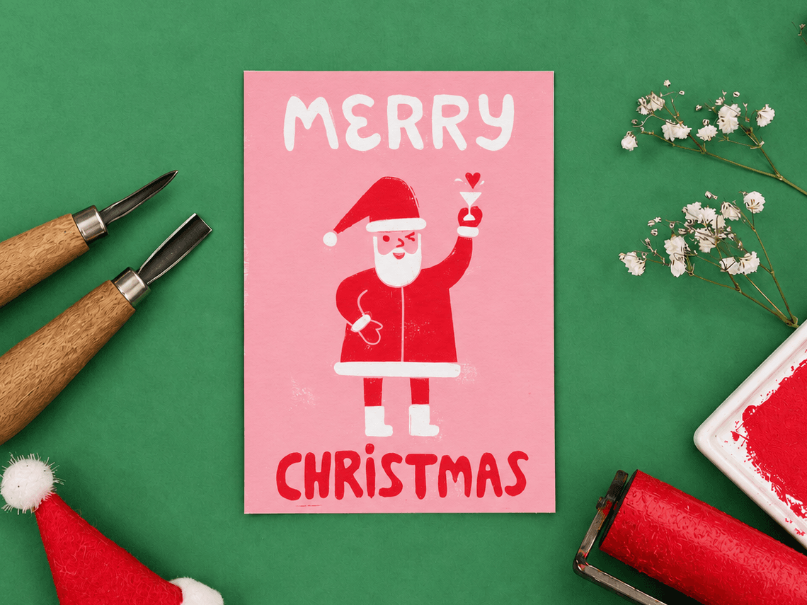 Lino carving: Make Your Own Christmas Cards